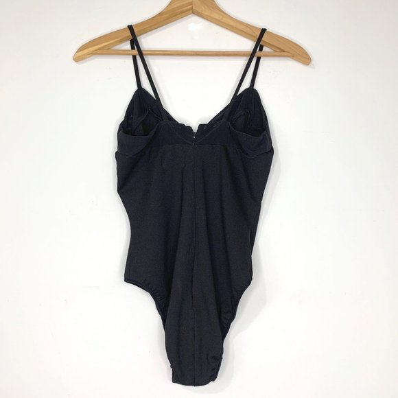 SB BY SHERI BODELL Black Sheer Panel V-Neck Bodysuit Sz S - Picture 4 of 8